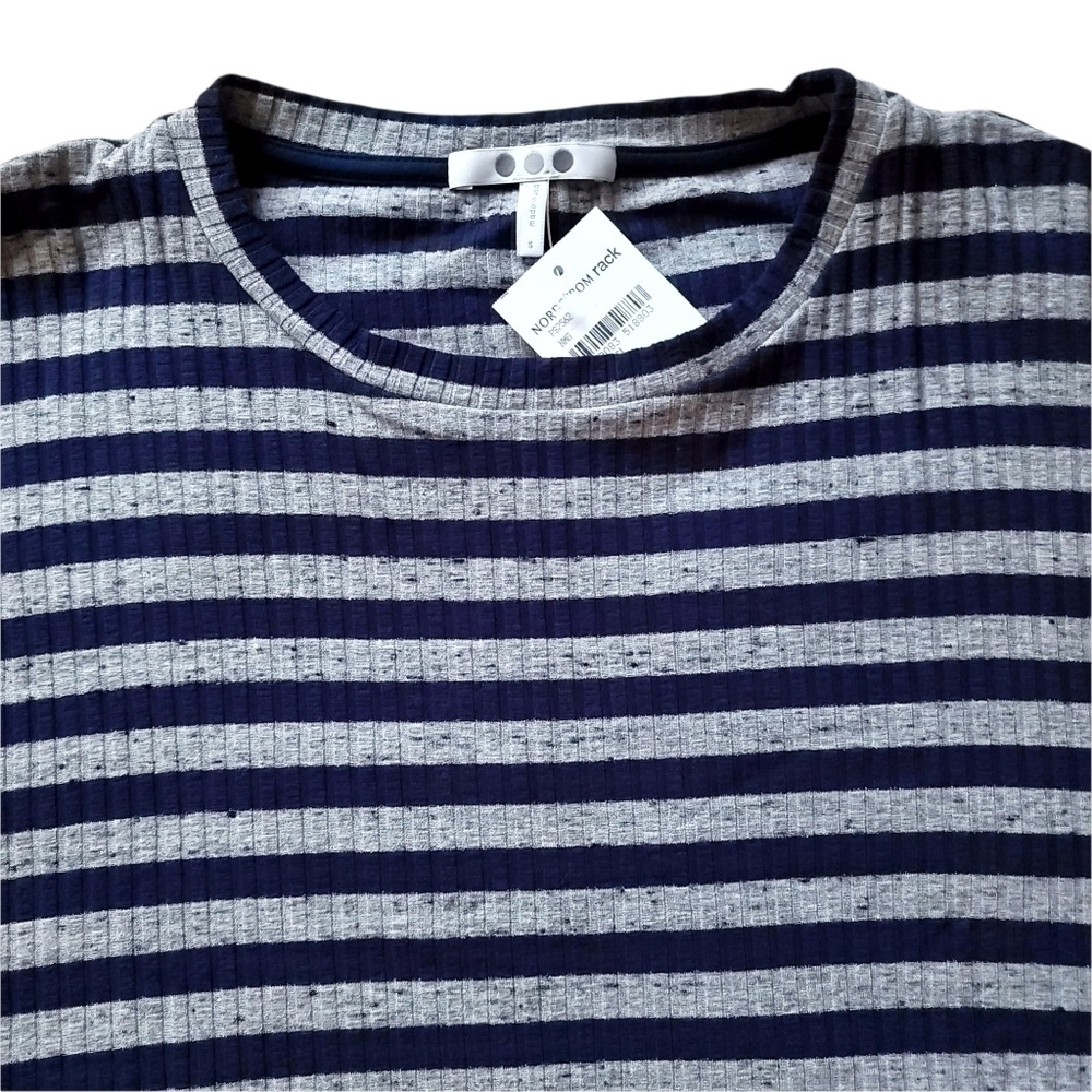 THREE Dots Poorboy Ribbed Long Sleeve Button Top - Picture 5 of 10